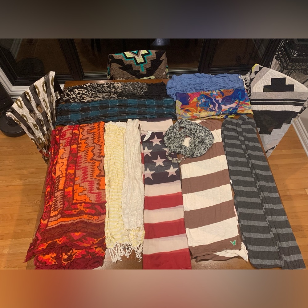 13 Assorted Bundle of Scarves & Wraps